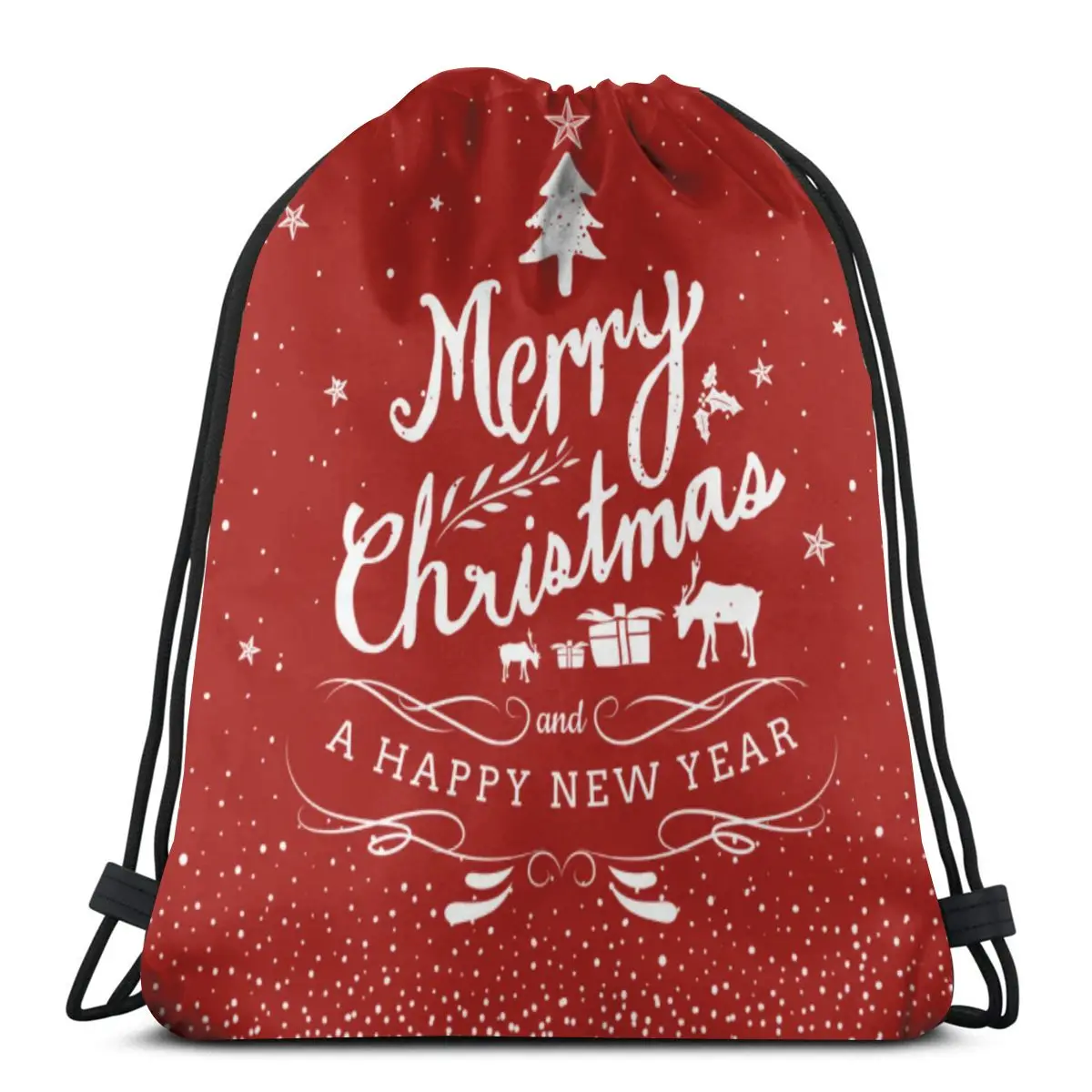 

MerryChristmas cartoon leisure shopping outdoor fitness sports bag bundle pocket men's and women's universal pull rope backpack