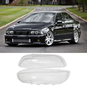 1pair rl headlight cover shell clear glass lens headlamp lense 6312837530 63128375302 for bmw 5 series e39 518 520 523 52 95 03 free global shipping