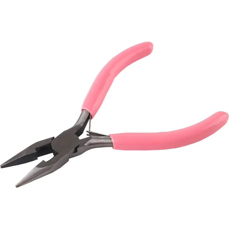 

CARERJEW 1 Piece Stainless Steel Needle Nose Pliers Jewelry Making Hand Tool Pink 12.5cm Small Multifunction