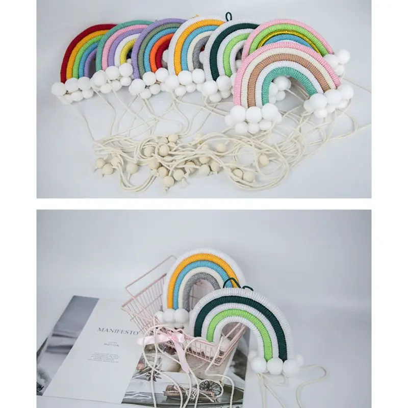 

066B Nordic Rainbow Handmade Weaving Ornament Kids Room Wall Hanging Home Decoration Accessories