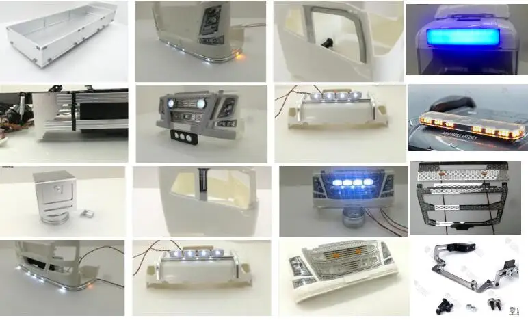 Передняя светодиодная Нижняя фара для Tamiya 1/14 тракторные грузовики Volvoo FH16 FH12