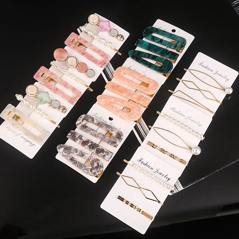 3 шт. Акриловые зажимы для волос комплект Для женщин Barette геометрических