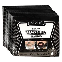 sevich 10pcs 5mins blackening beard shampoo dye beard into black herb natural faster blackening beard coloring removal