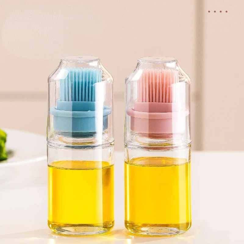 

Портативная бутылка для масла с щеткой, силиконовые гаджеты для барбекю и жидкости, высокотемпературный кухонный кондитерский инструмент ...