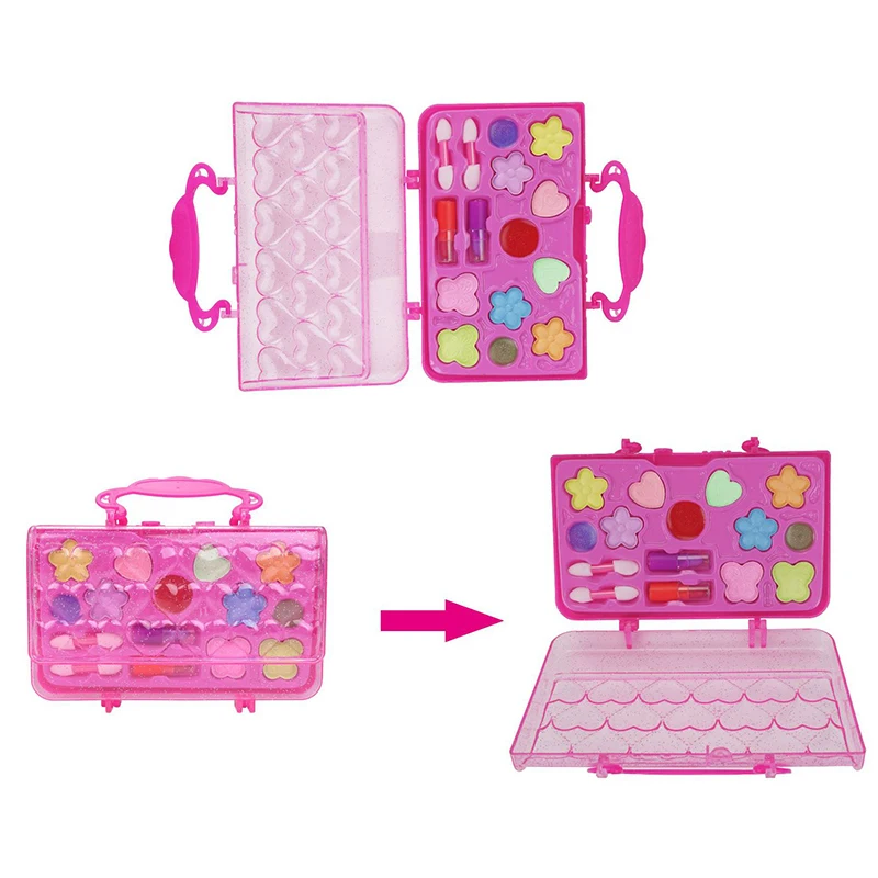 

Girl Fashion Makeup Set Princess Cosmetics Toys Pretend Play Lipstick Eyeshadow Palette Dress Up Beauty Water Soluble Children