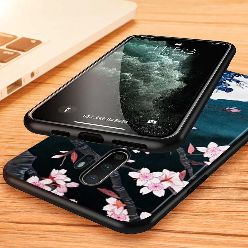 Black TPU Soft Cover Beauty Floral Rose for OPPO A9 2020 Reno 10X ZOOM ACE 4 3 2 Z F Pro 4G 5G Phone Case