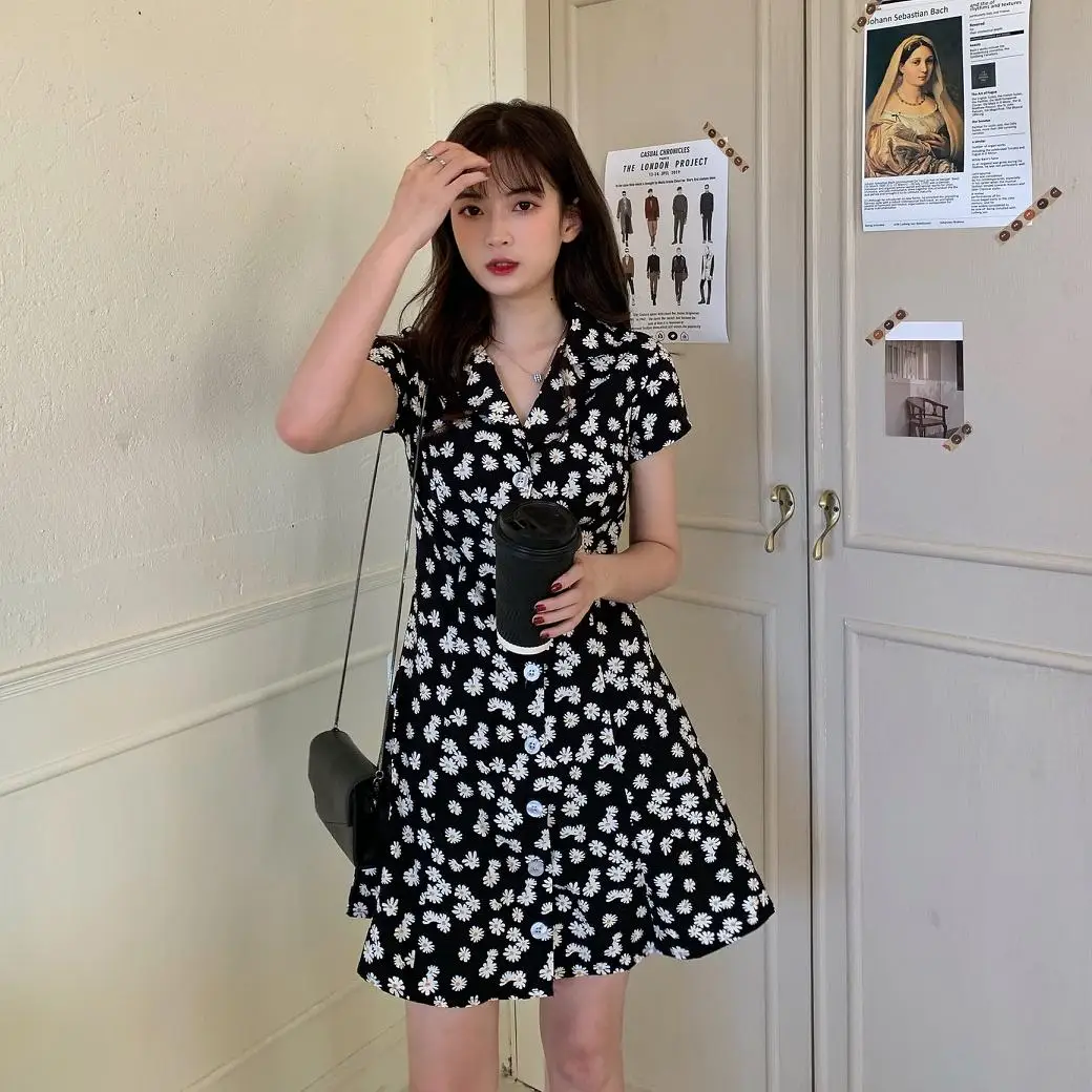 

Fashion Sexy Women Summer Dress 2020 Casual Dress Button mini Beach Sundress