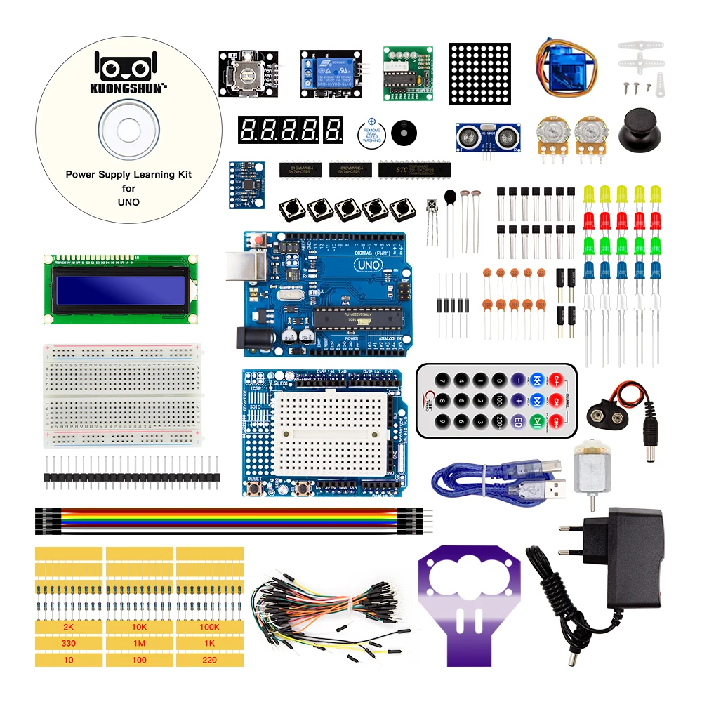 AE052 US Супер стартовый набор для Arduino UNO R3 с компакт-диском обучающий Электронный Набор DIY с обучающим паровым набором детский подарок - Цвет: AE052 US