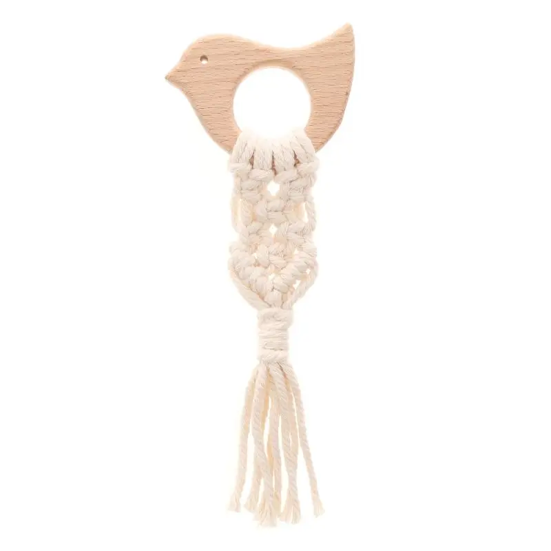 Деревянное животное макраме из лесного дерева натуральный хлопок новый детский