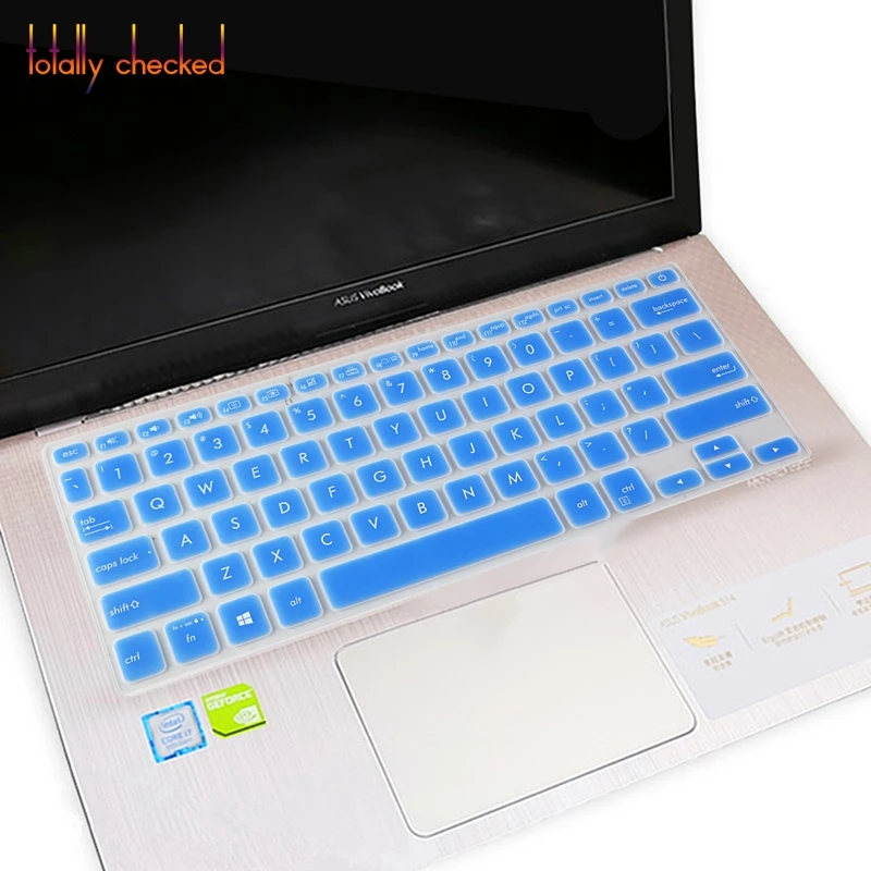blue Силиконовая защита для клавиатуры ноутбука кожного покрова для ASUS VivoBook 1" ноутбук 2019X412 мкФ X420UA X420U X420 X420CA X420C 14 дюймов - Цвет: blue