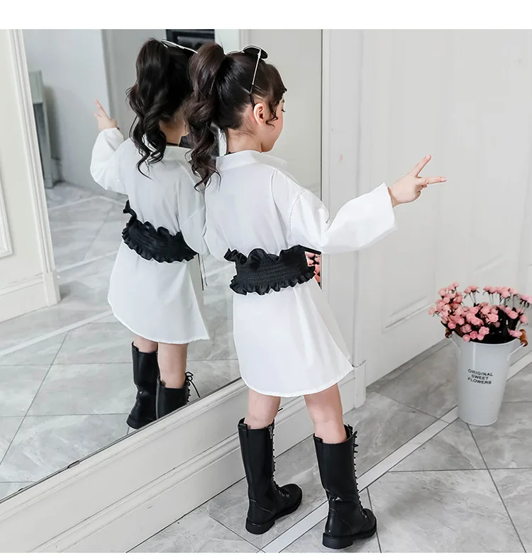 Детская одежда осенняя длинная рубашка для девочек юбка новинка 2019 с зарубежным