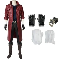 game dmc 5 cosplay costume demon hunter dante red long jacket halloween christmas outfit with boots