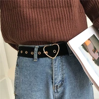 velvet ladies long belt heart shaped round square pin buckle high quality waist strap jeans dress women decorations waistband