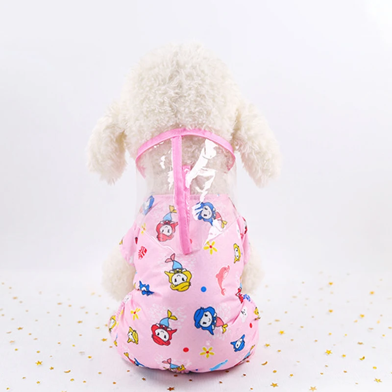 Четыре ноги комбинезон дождевик для собак кошек мультфильм медведь собака