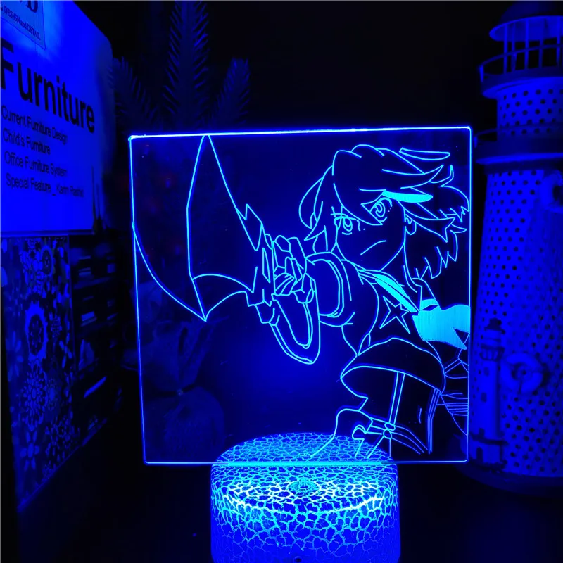 Акриловая 3d лампа Kill La Ryuko светодиодный ночник с сенсорным управлением в стиле