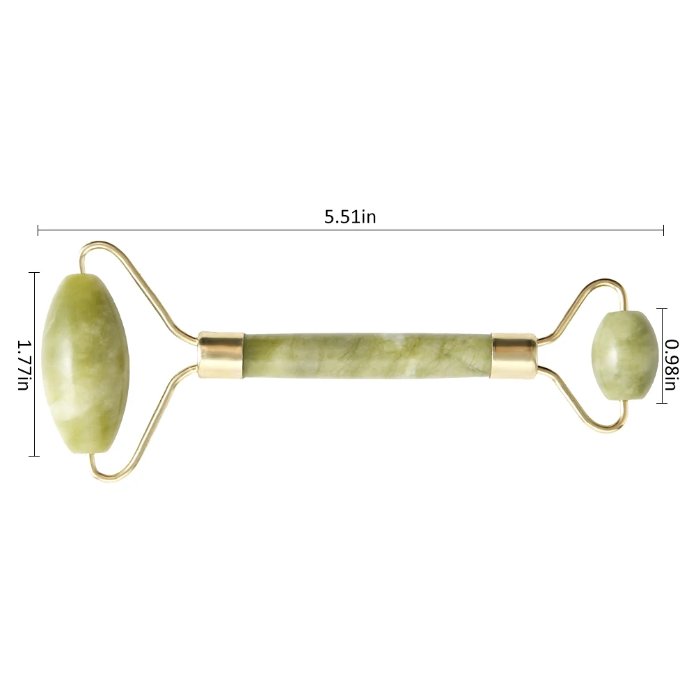 Прямая поставка нефрит для массажа лица роликовые Двойные головки Нефритовый