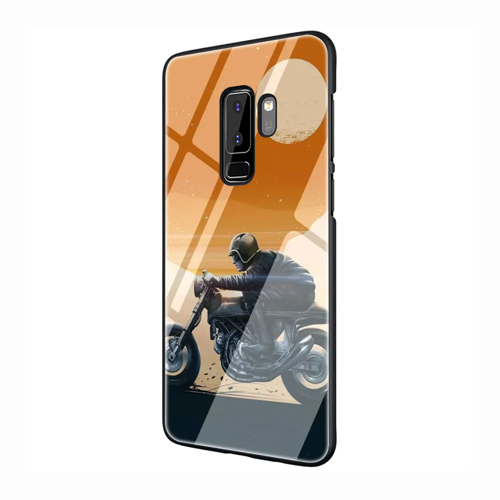 Байкер закаленное Стекло Телефон чехол для Galaxy S7 edge S8 9 10, 8, 9, 10, плюс A10 20 30 40 50 60 70 - Цвет: G10