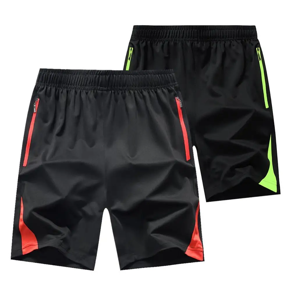 

Men Plus Size Casual Breathable Stretchy Quick Dry Drawstring Fifth Pants With Safety Zip Pocket Sports Beach Shorts