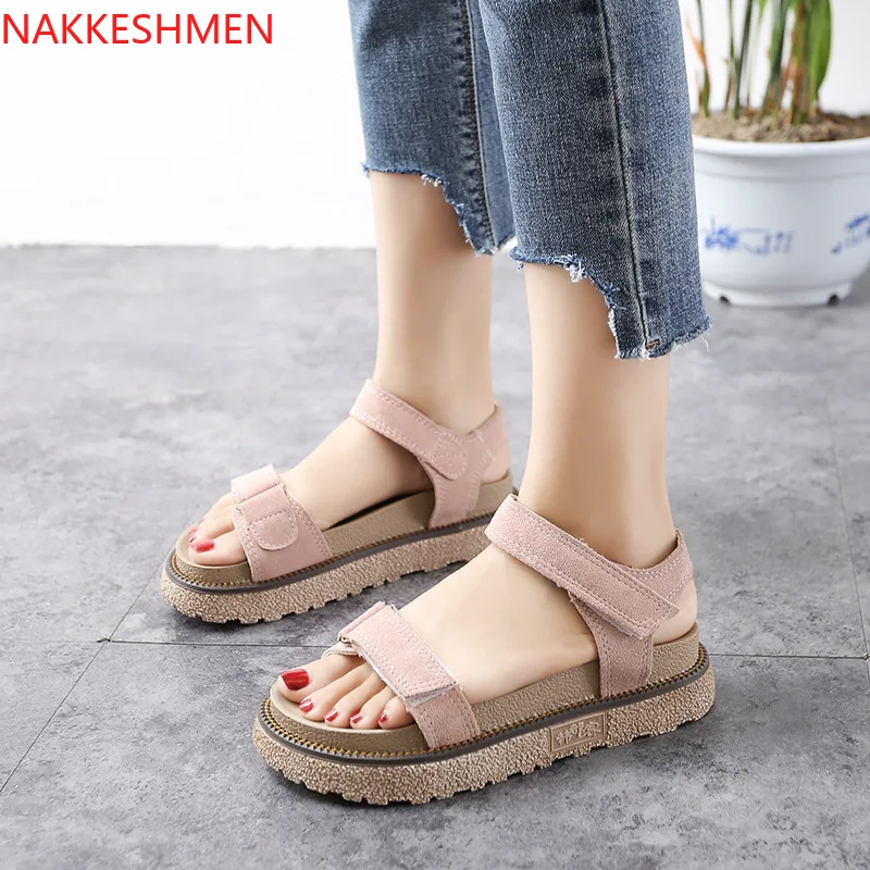 NAKKESHMEN летние сандалии с открытым носком в римском стиле тусклой полировкой обувь