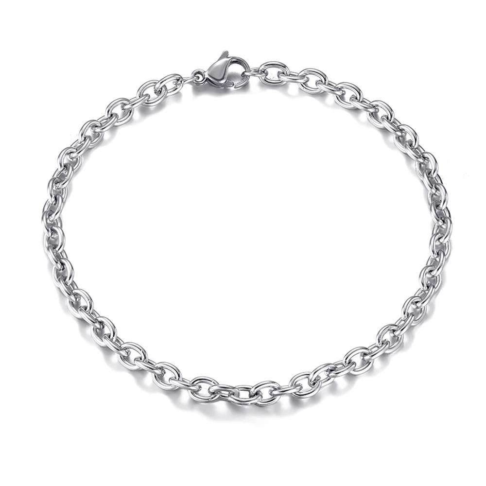 Браслеты из нержавеющей стали для женщин и мужчин цепочка унисекс на запястье