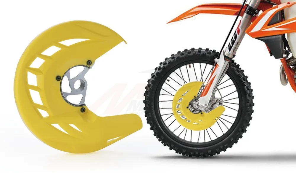 Yellow Диск переднего тормоза мотоцикла Ротор гвардии крепящийся кожух для KTM 125 150 200 250 300 400 450 525 530 SX SXF XC XCF EXCF 2003 - Цвет: Yellow