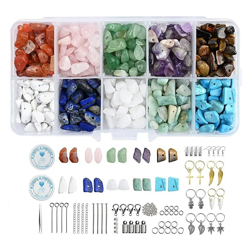 

10 Different Type Gemstone Chip Bead Natural Stones Irregular Shaped Loose Beads for DIY Necklace Bracelet Making