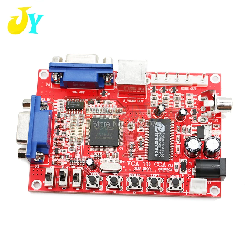 VGA к CGA 5 контактов RGBS/CVBS/S-VIDEO/AV видеопреобразователь плата CRT монитор