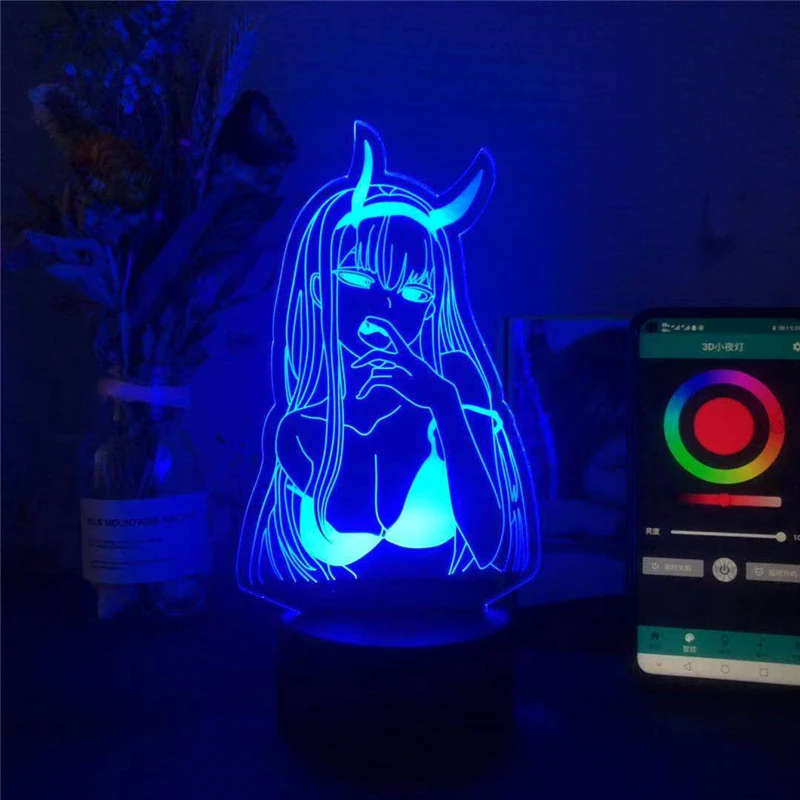 Светодиодный ночсветильник Zero Two 3D с управлением через приложение USB Иллюзия