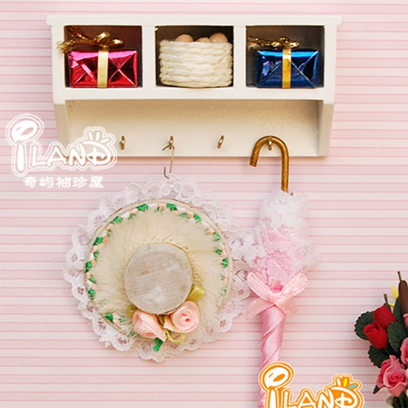 1/12 миниатюрный аксессуар для кукольного домика Белая настенная полка модель