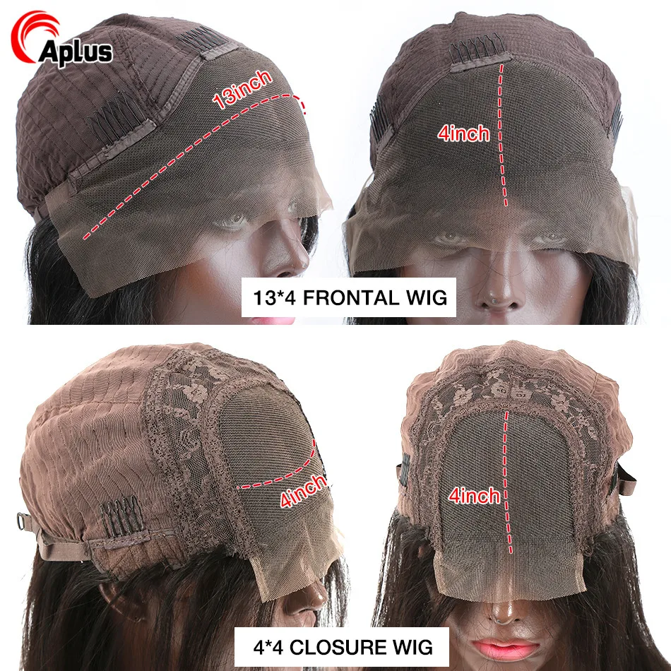 

30 inch Straight 4x4 Lace Closure Wig Transparent Lace Frontal Wig Brazilian Remy Human Hair 13x4 Lace Front Wigs For Women