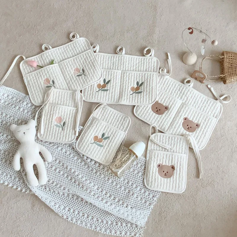 INS детская кроватка с подвесным карманом из хлопка для детской кроватки|Сумки