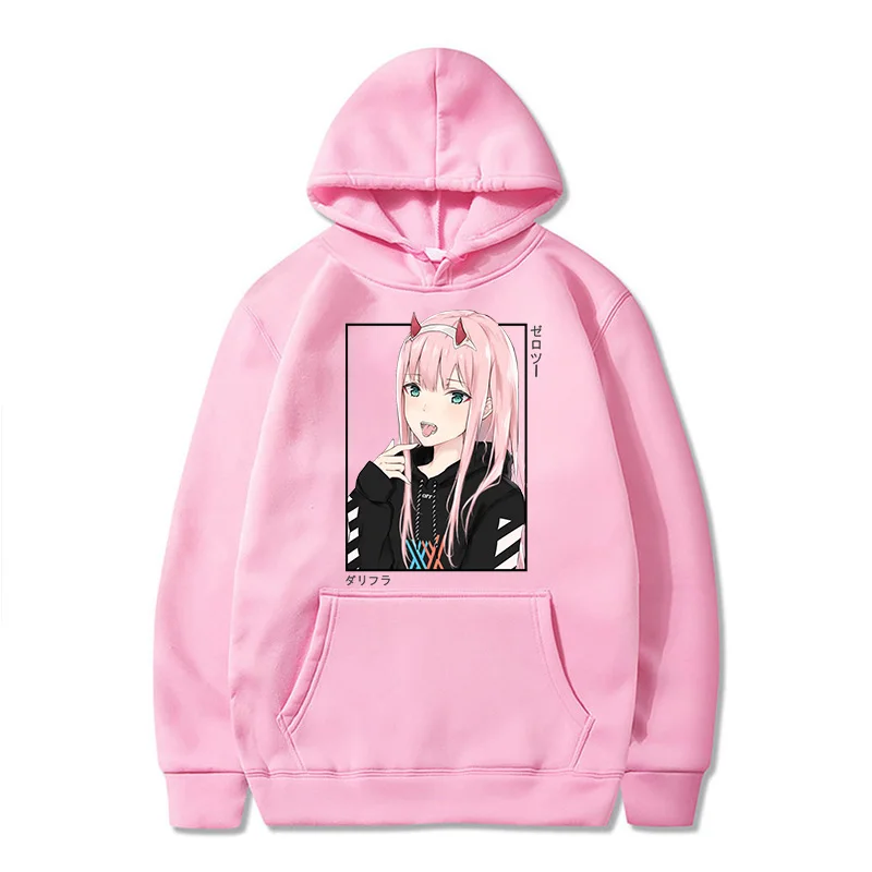 

zero two Anime Darling In The Franxx Zero Two Hoodies Harajuku Casual Streetwear Graphic Sweatshirts Unisex Hoodies