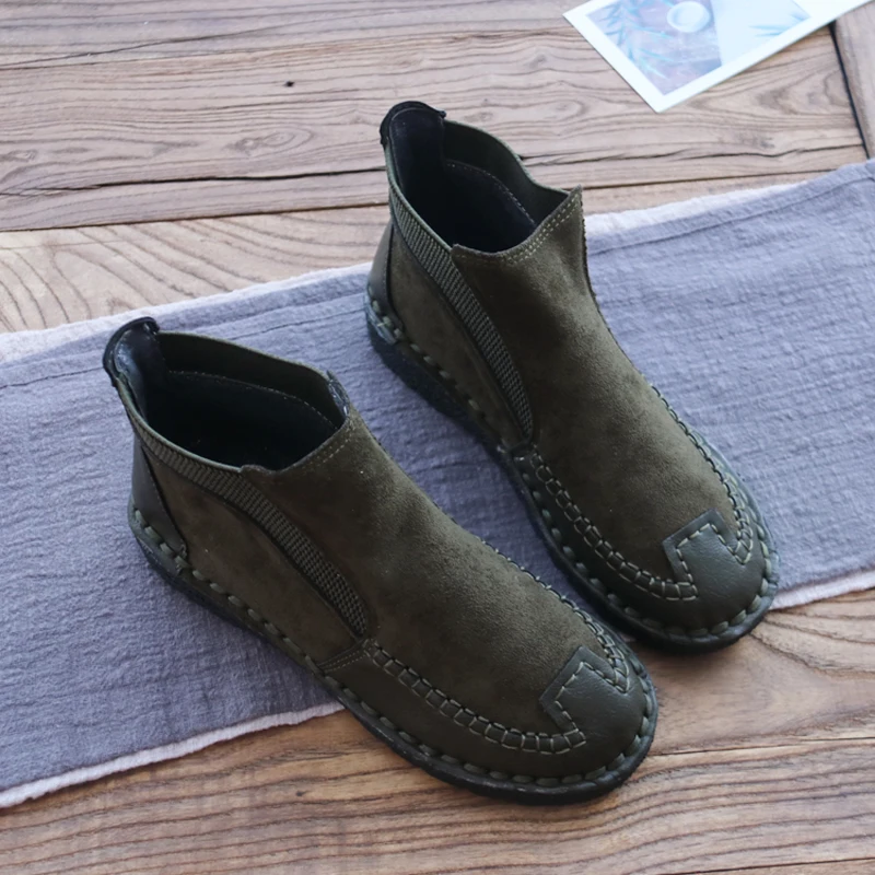 Женские ботинки с мягкой подошвой осенняя Новинка 2019 короткие в стиле ретро Mori