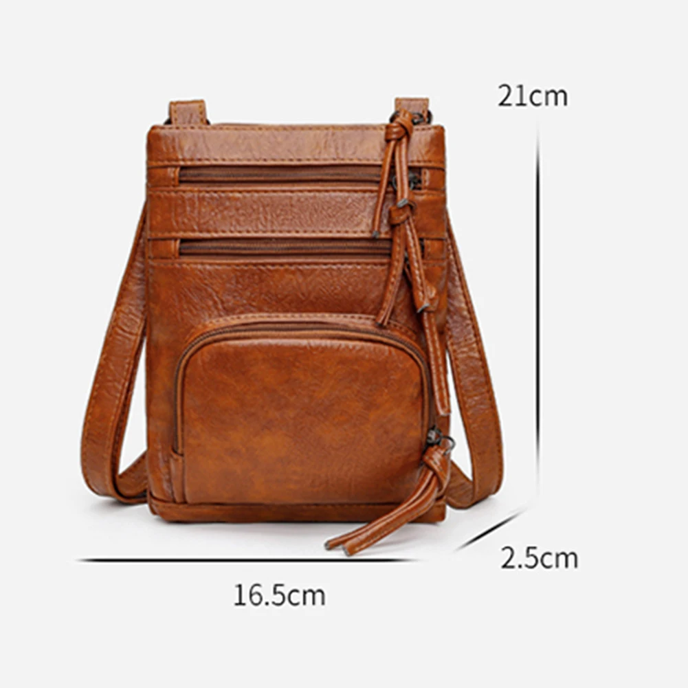 

Women Soft Leather Shoulder Bag Solid Color Crossbody Casual Travel Handbags Ladies Fashion Shoulder Messenger Bag