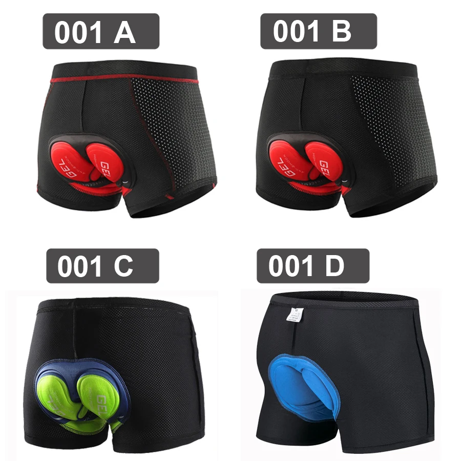 

pantalones cortos de ciclismo transpirables para hombre, ropa interior con almohadilla de Gel a prueba de golpes para bicicleta