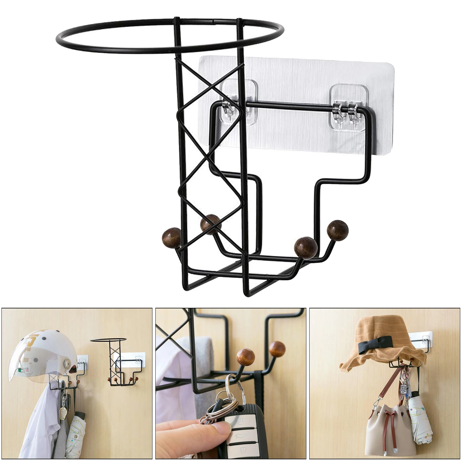 

Metal Wall Mounted Motorcycle Helmet Holder Hook Hat Rack Hanger Display Multifunctional Coats Cap Storage Rack Hook