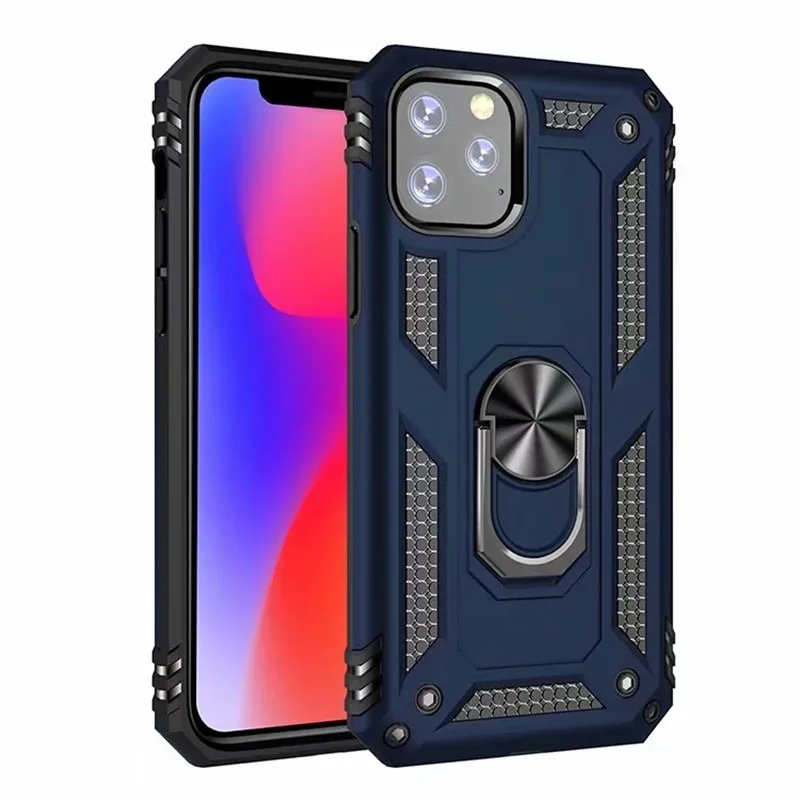 Navy Чехол для iphone 11 Pro Max 7 8 6 6S Plus, роскошный защитный чехол с магнитным кольцом, силиконовый чехол для телефона для iphone X, XR, XS, Max, задняя крышка, чехол - Цвет: Navy