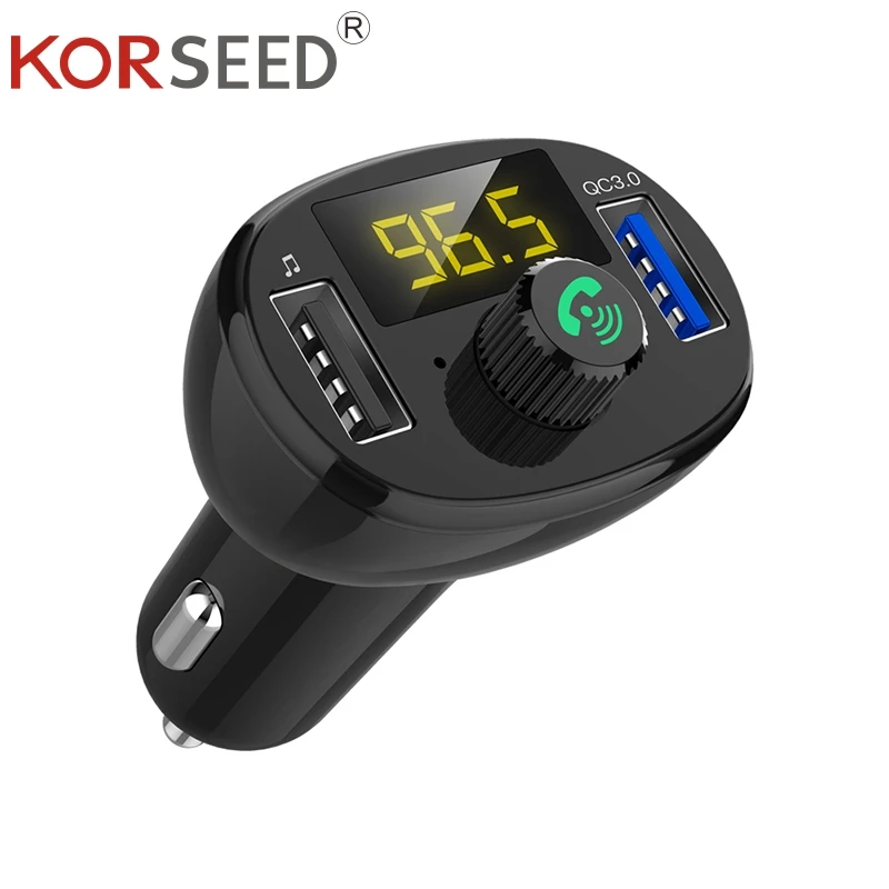 Автомобильный комплект с Bluetooth KORSEED QC 3 0 быстрое зарядное устройство двумя USB