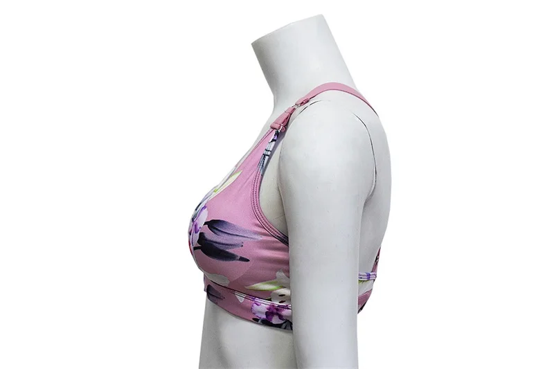 JFYYHZ Women‘s Yoga Set Fitness Floral Tracksuit Sexy Gym Wear Cross Strip Top Leggings Running Clothing Sportswear Sport |