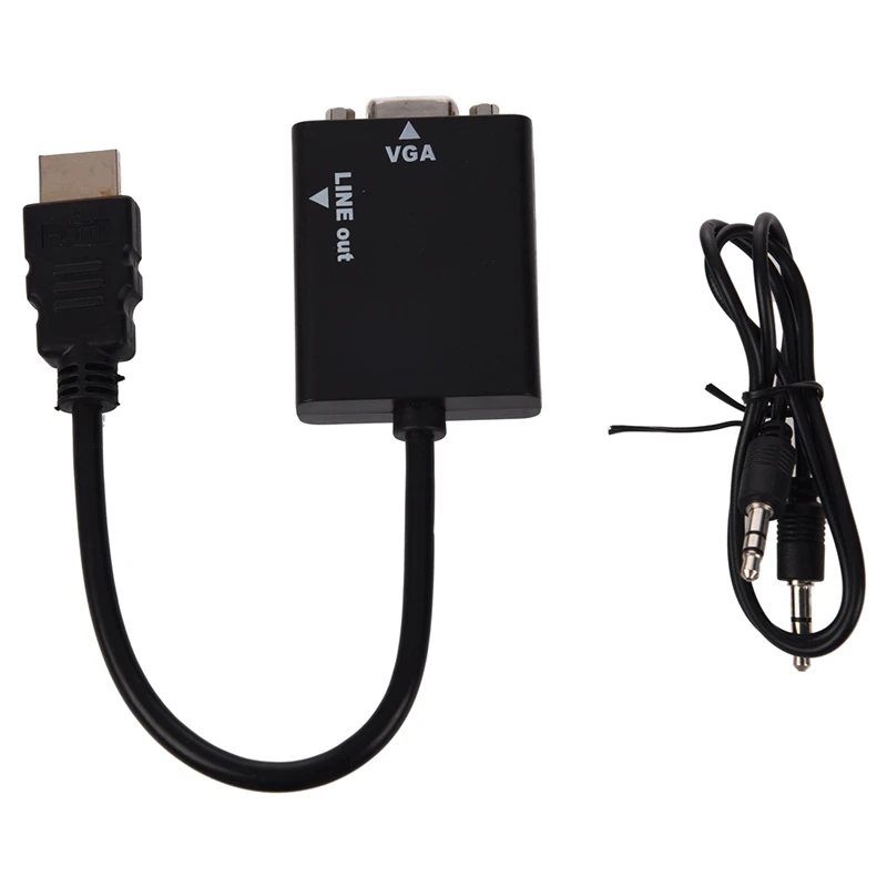 1080P HDMI штекер в VGA Женский Кабель адаптер для видеоадаптера кабель преобразования