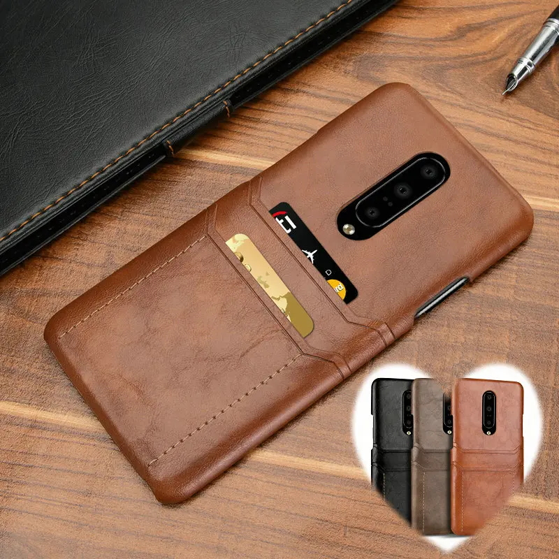 Oneplus 7 Pro Кожаный чехол для задней панели 6 6T карт Карманный телефона Oneplus7 Oneplus6 Coque