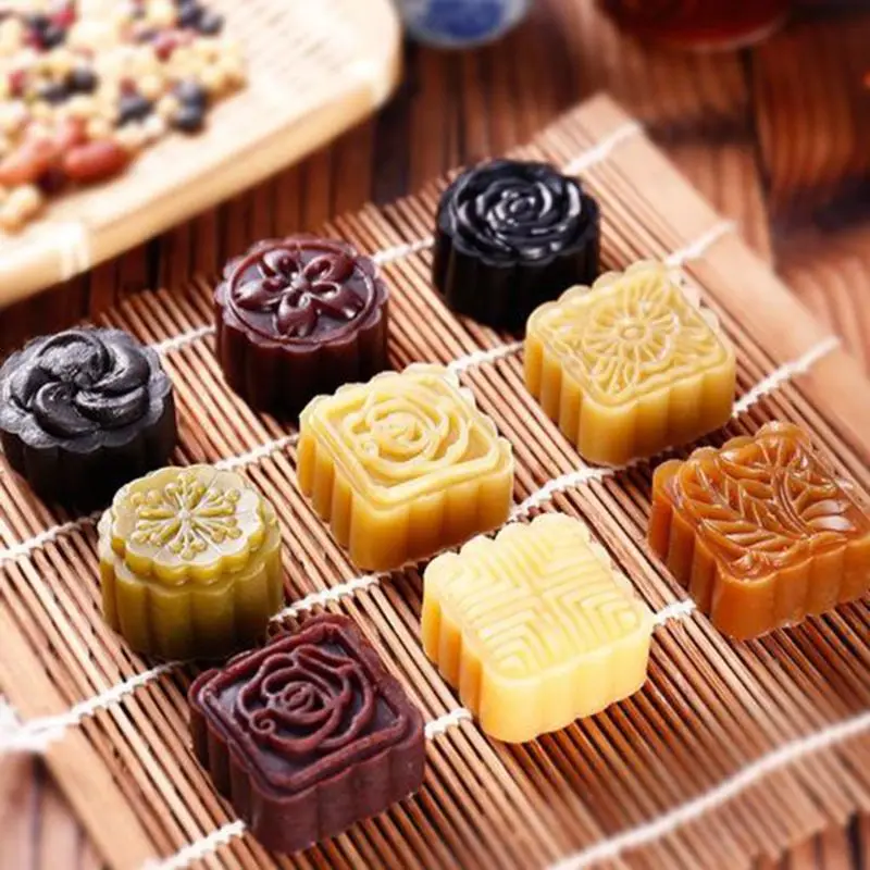 50 г форма для лунного торта 6 марок квадратная бочка Mooncake ручная прессформа
