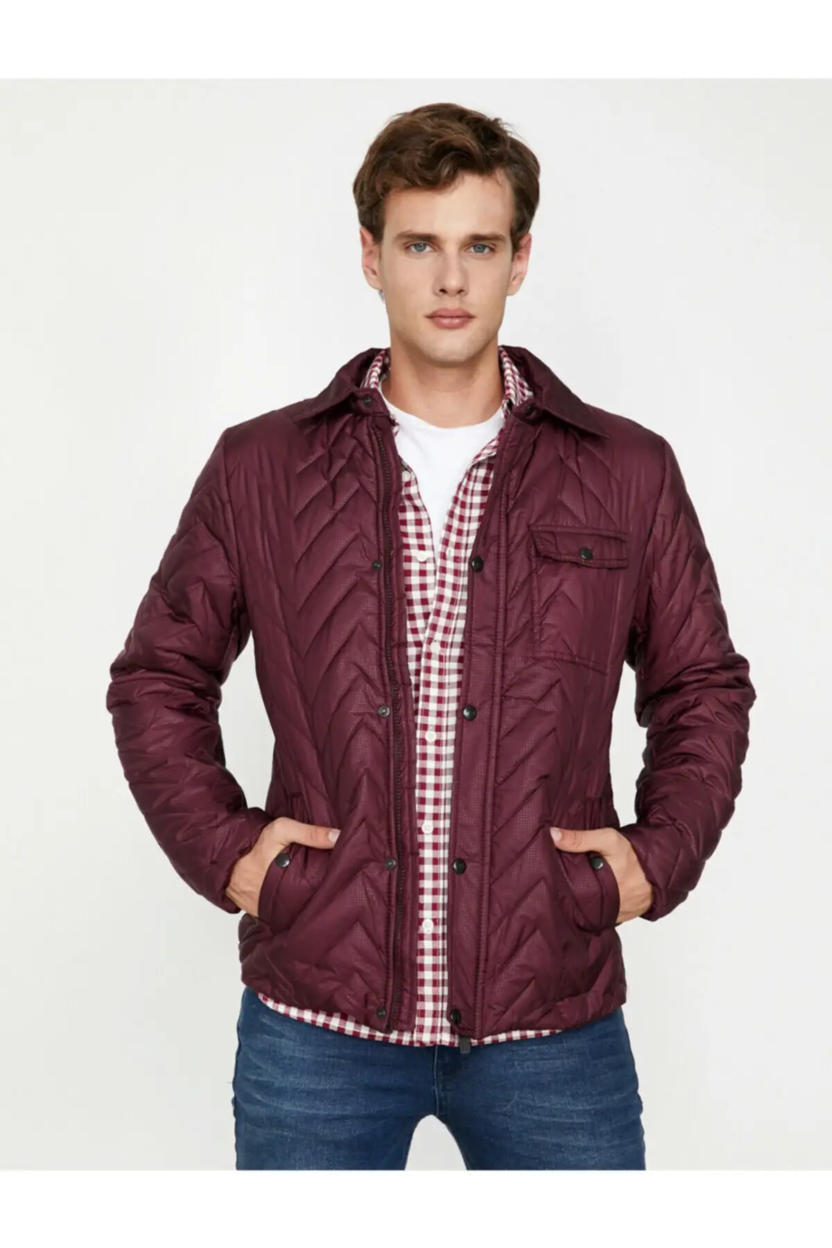 Koton Для Мужчин 'S бордовое пальто 9 KAM21130NW|Мужские куртки| |