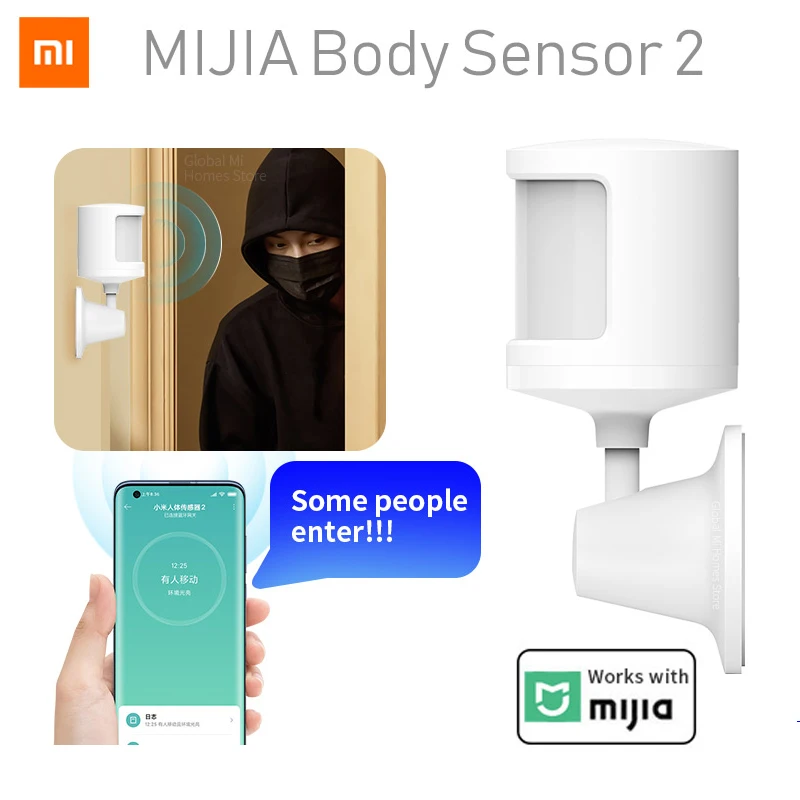 2021 New Xiaomi Mijia Human Body Sensor 2 via Android IOS Smart Movement Motion Connection For Mi home App | Безопасность и защита
