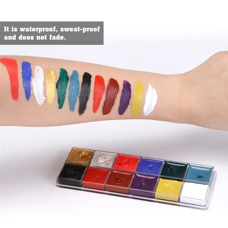 12 цветов татуировка искусство масляной живописи для использования в маскарадном