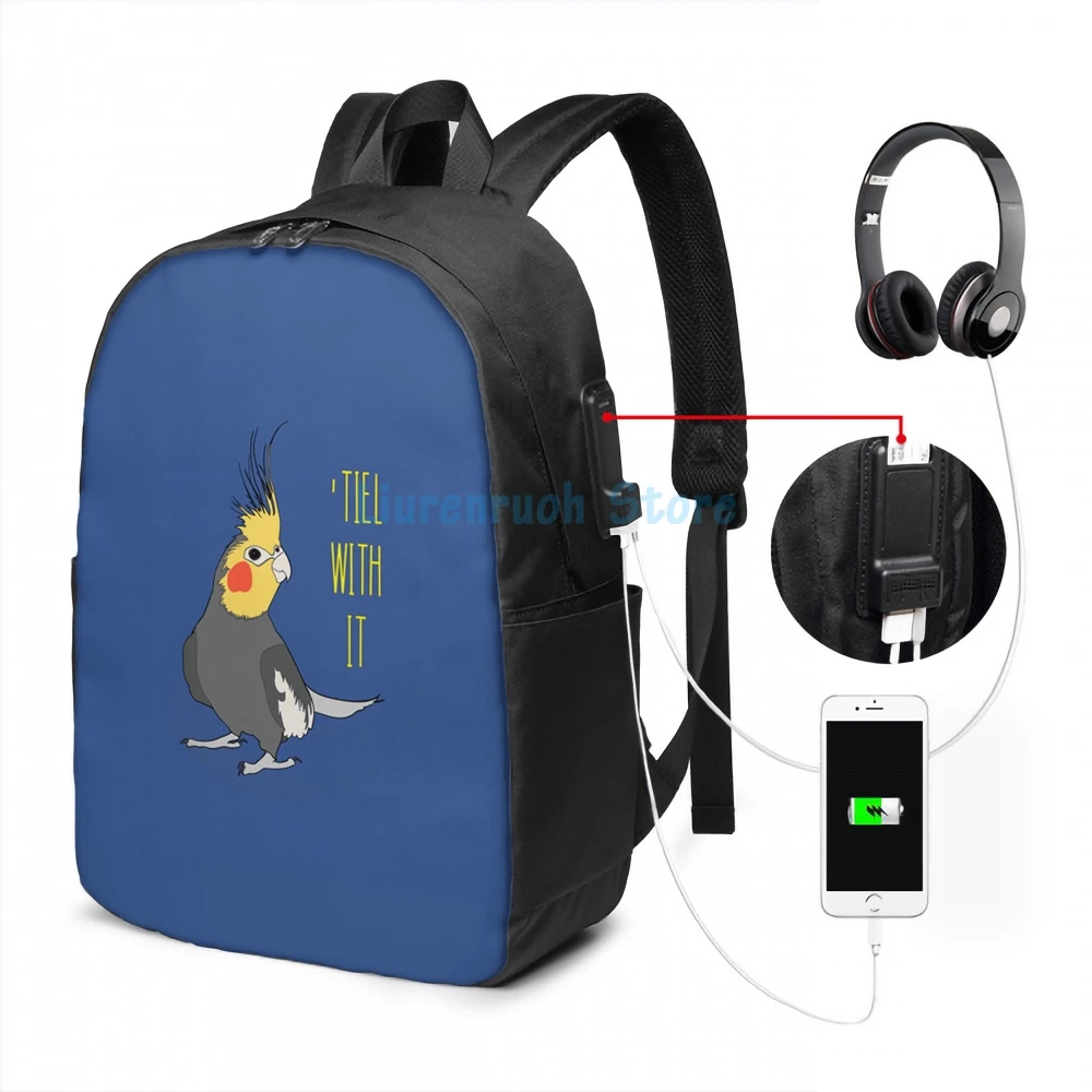 Забавный рюкзак с графическим принтом Tiel USB-зарядкой мужские школьные сумки