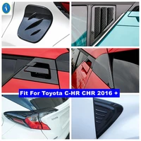 carbon fiber look exterior refit kit rear window louver shutter handle trunk lamp cover trim for toyota c hr chr 2016 2021