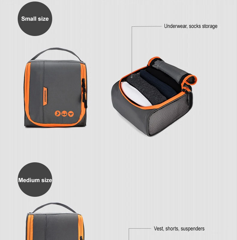BAGSMART новые дышащие аксессуары для путешествий, 6 комплектов упаковочных кубиков, органайзеры для упаковки багажа, сумка, подходит для переноски чемодана 24"