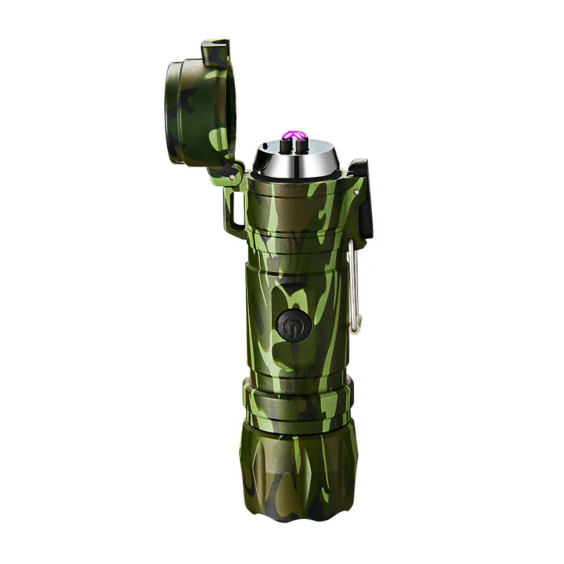 Светодиодный водонепроницаемый фонарик с двойной дугой перезаряжаемая USB