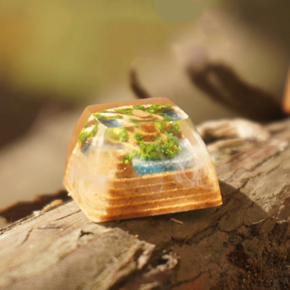 3D Деревянный колпачок для клавиатуры с подсветкой замок в небе скрытый сад